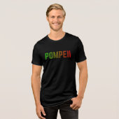 Pompeii Italy Minimal Typographic Design Tri-Blend Shirt (Vorderseite voll)
