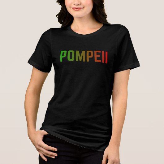 Pompeii Italy Minimal Typographic Design Tri-Blend Shirt (Vorderseite)
