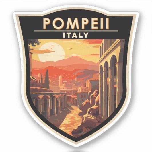 Pompeii Kampanien Italien Reisen Vintag Aufkleber (Vorderseite)
