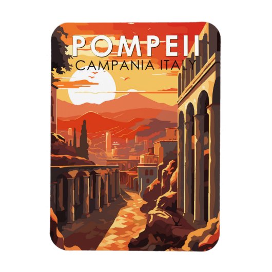 Pompeii Kampanien Italien Reisen Vintag Magnet (Vertikal)