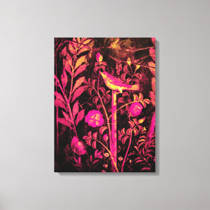 POMPEII KOLLEKTION NACHTIGALL MIT ROSEN Rosa Leinwanddruck