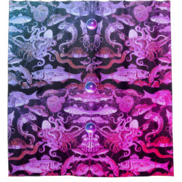 POMPEII-SAMMLUNG / MEERESLEBEN Nautikrosa Blau Duschvorhang