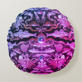 POMPEII SAMMLUNG/MEERESLEBEN Nautikrosa Blau Rundes Kissen