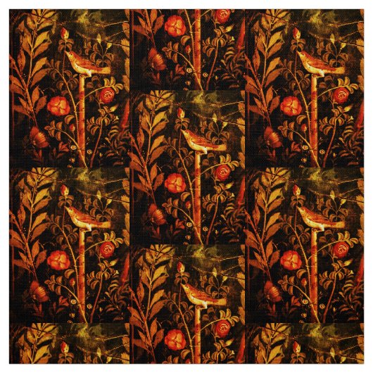 POMPEII-SAMMLUNG NIGHTINGALE MIT ROSE Gelb Stoff (Muster)