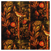 POMPEII-SAMMLUNG NIGHTINGALE MIT ROSE Gelb Stoff (Nahaufnahme)