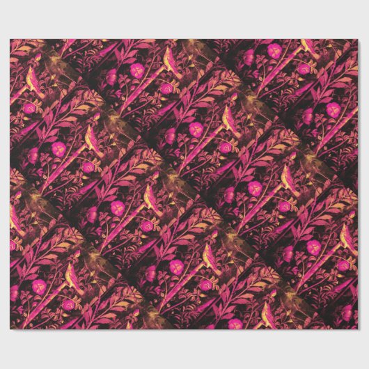 POMPEII-SAMMLUNG NIGHTINGALE MIT ROSE Pink Geschenkpapier (Flach)