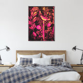 POMPEII-SAMMLUNG NIGHTINGALE MIT ROSE Pink Leinwanddruck (Insitu (Schlafzimmer))