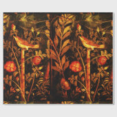 POMPEII-SAMMLUNG NIGHTINGALE MIT ROSE , rot Geschenkpapier (Flach)