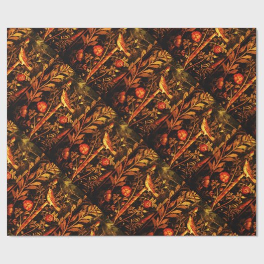 POMPEII-SAMMLUNG NIGHTINGALE MIT ROSE , rot Geschenkpapier (Flach)