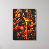 POMPEII-SAMMLUNG NIGHTINGALE MIT ROSE , rot Leinwanddruck (Vorderseite)