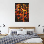 POMPEII-SAMMLUNG NIGHTINGALE MIT ROSE , rot Leinwanddruck (Insitu (Schlafzimmer))