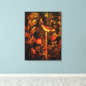 POMPEII-SAMMLUNG NIGHTINGALE MIT ROSE , rot Leinwanddruck (Insitu (Holzboden))