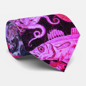 POMPEII-SAMMLUNG / OZEAN-MEERESLEBEN Rosa Blau Krawatte (Gerollt)