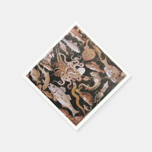 POMPEII-SAMMLUNG / OZEAN - MEERESLEBENSZENE $ 37,9 SERVIETTE (Ecke)