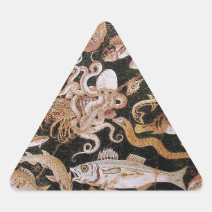 POMPEII-SAMMLUNG / OZEAN - MEERESLEBENSZENE DREIECKIGER AUFKLEBER