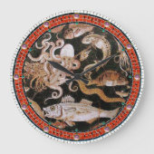 POMPEII-SAMMLUNG / OZEAN - MEERESLEBENSZENE GROßE WANDUHR (Vorderseite)