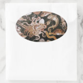 POMPEII-SAMMLUNG / OZEAN - MEERESLEBENSZENE OVALER AUFKLEBER (Tasche)