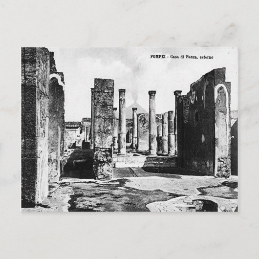 Pompeii, Villa und Vesuv Postkarte (Vorderseite)