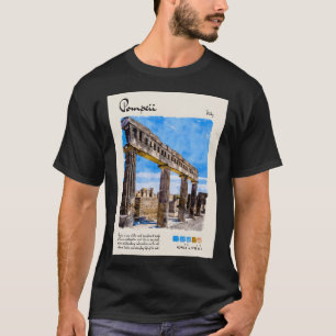 Pompeii Vintag Watercolor Reisen T-Shirt