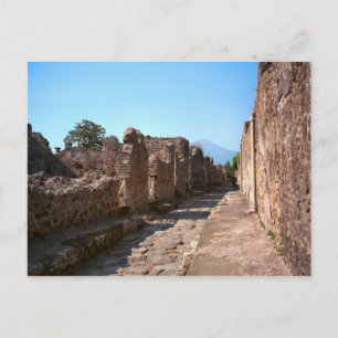Pompeji, Cobbled Street mit hoher Fußgängerpromena Postkarte
