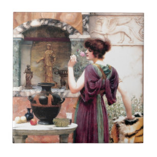 Pompeji-Frau Godward Garten Fliese