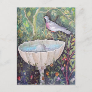 Pompeji-Fresko einer Taube über einem Brunnen Postkarte