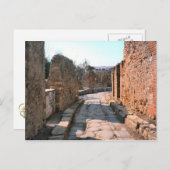 Pompeji, gepflasterte Gassen und enge Bürgersteige Postkarte (Vorne/Hinten)