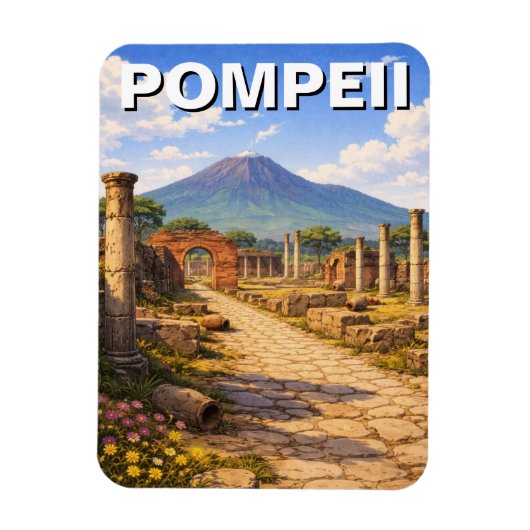 Pompeji Italien Reise Magnet (Vertikal)