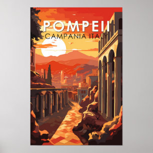 Pompeji Kampanien Italien Reise Kunst Vintage Poster