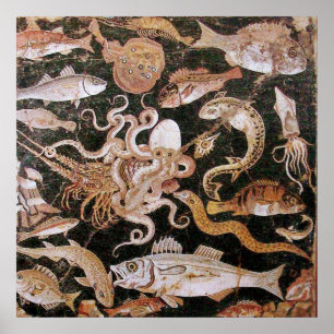 POMPEJI-KOLLEKTION / OZEAN - MEERESLEBEN-SZENE POSTER