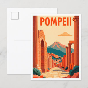 Pompeji Kunst Vintage-Illustration Reise Postkarte