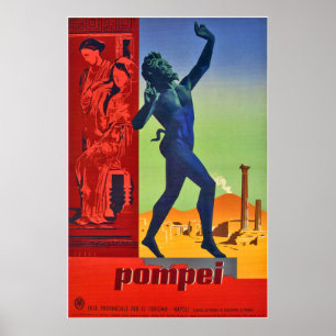 Pompeji Skulpturen und Kunst, Neapel, Italien Poster