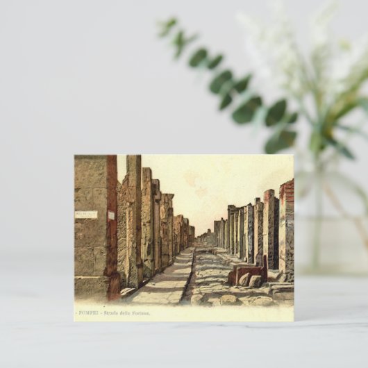 Pompeji, Straße mit Steinen Postkarte (Stehend Vorderseite)