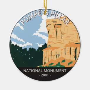 Pompeys Pillar National Monument Montana Vintage Keramik Ornament