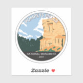 Pompeys Säule Nationalmuseum Montana Vintag Aufkleber (Blatt)