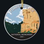 Pompeys Säule Nationalmuseum Montana Vintag Keramik Ornament<br><div class="desc">Pompeys Pillar Vektorgrafik Design. Es ist eines der kleinsten Nationaldenkmäler in den USA.</div>