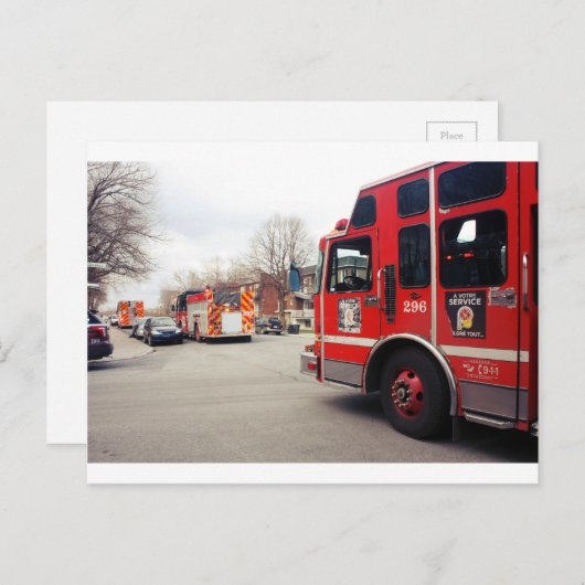 Pompiers Postkarte (Vorne/Hinten)
