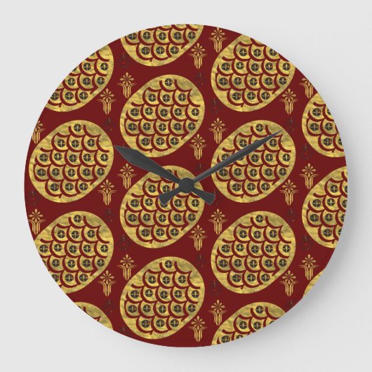 pompöse Blume Große Wanduhr (Vorderseite)