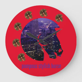 pompöses, stylisches Pferd Große Wanduhr