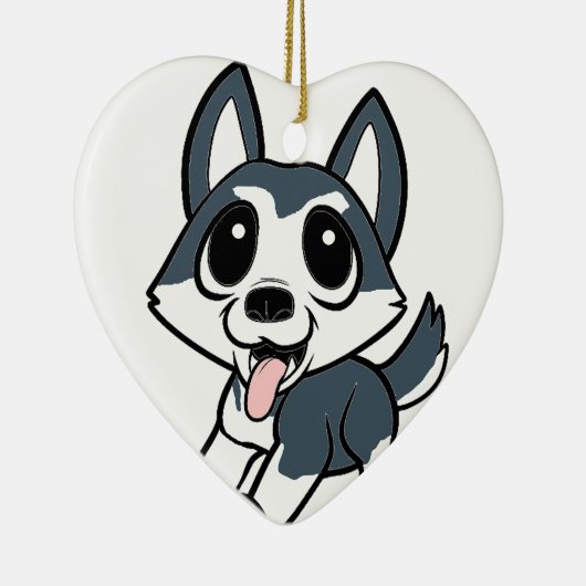 pomsky Cartoon Keramikornament (Rechts)