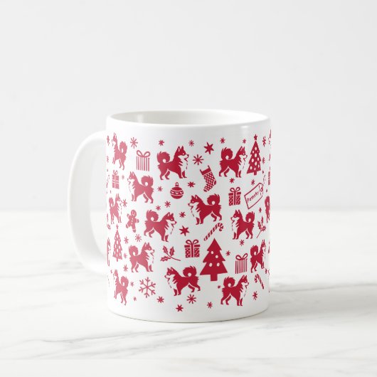 Pomsky Christmas Design Kaffeetasse (Vorderseite Links)
