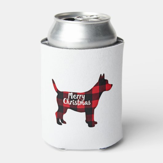 Pomsky Christmas Dog Mom Dad Plaid Gift T-Shirt (1 Dosenkühler (Kanne Vorderseite)