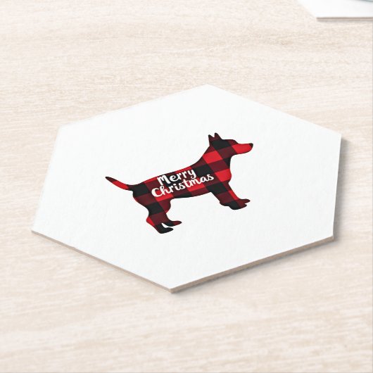 Pomsky Christmas Dog Mom Dad Plaid Gift T-Shirt (1 Untersetzer (angewinkelt)