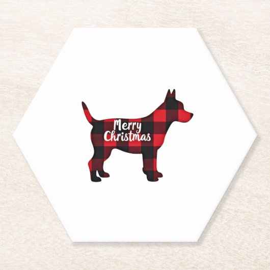 Pomsky Christmas Dog Mom Dad Plaid Gift T-Shirt (1 Untersetzer (Vorderseite)