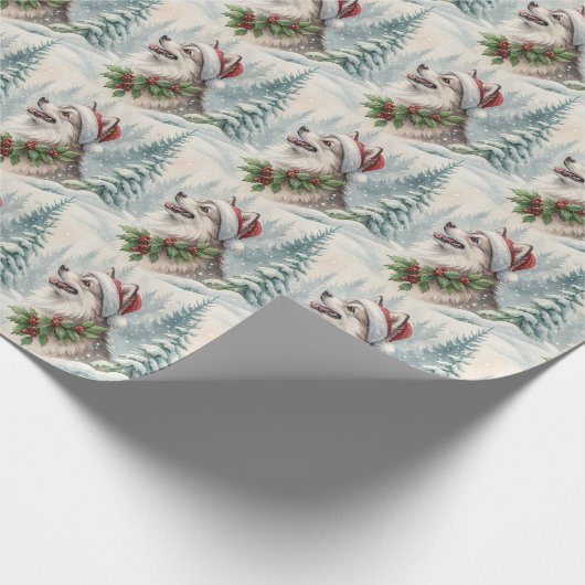 Pomsky Christmas Wrapping Paper Geschenkpapier (Ecke)