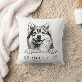 Pomsky Dog Hand Zeichne Personalisiert Kissen