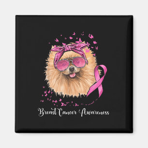 Pomsky Dog Lover Pink Ribbon Brustkrebs Magnet