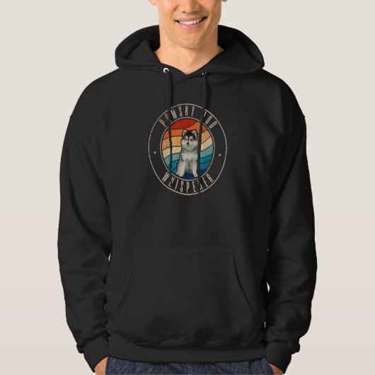 Pomsky-Hund Retro-Whisperer Hoodie (Vorderseite)
