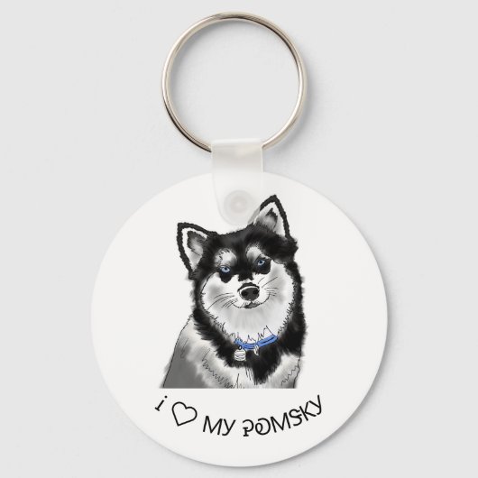 Pomsky Keyring Schlüsselanhänger (Vorderseite)
