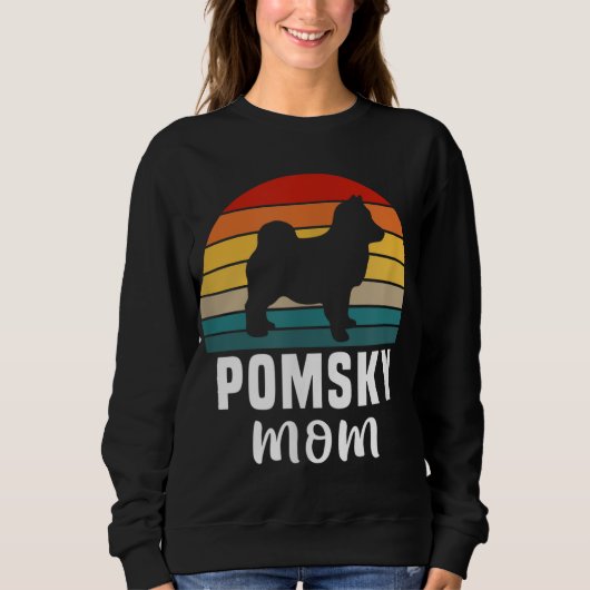 Pomsky Mama Funny Dog Eigentümer Retro Dog Lover P Sweatshirt (Vorderseite)